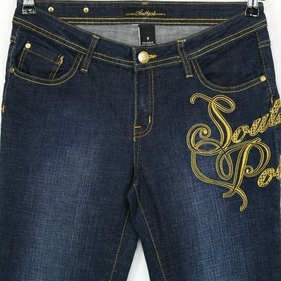 Southpole Bootcut Jeans Stretch Embroidered 9 Short‎ X 28 - Picture 5 of 11